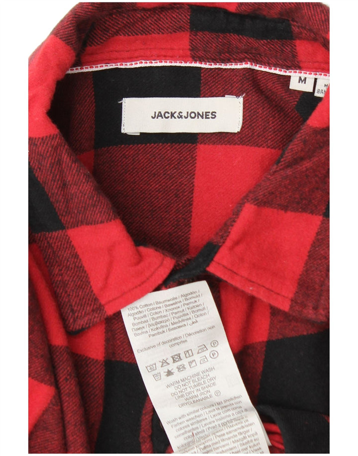 Мужская фланелевая рубашка Jack & Jones среднего красного цвета в клетку, хлопок
