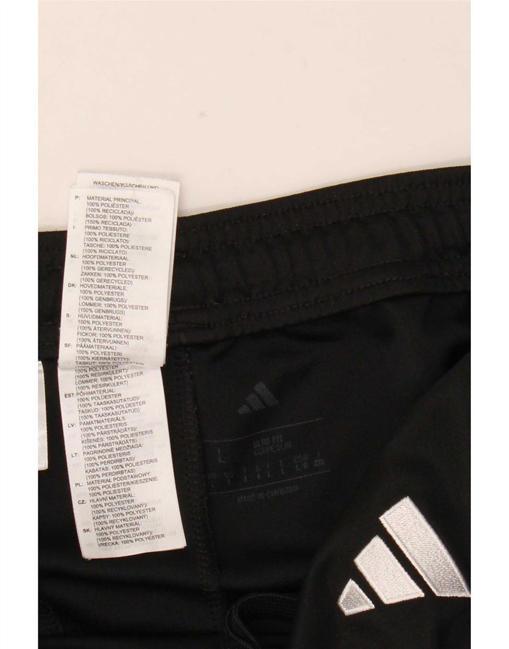 Мужские спортивные брюки Adidas Slim Fit, большие черные полиэстеровые брюки