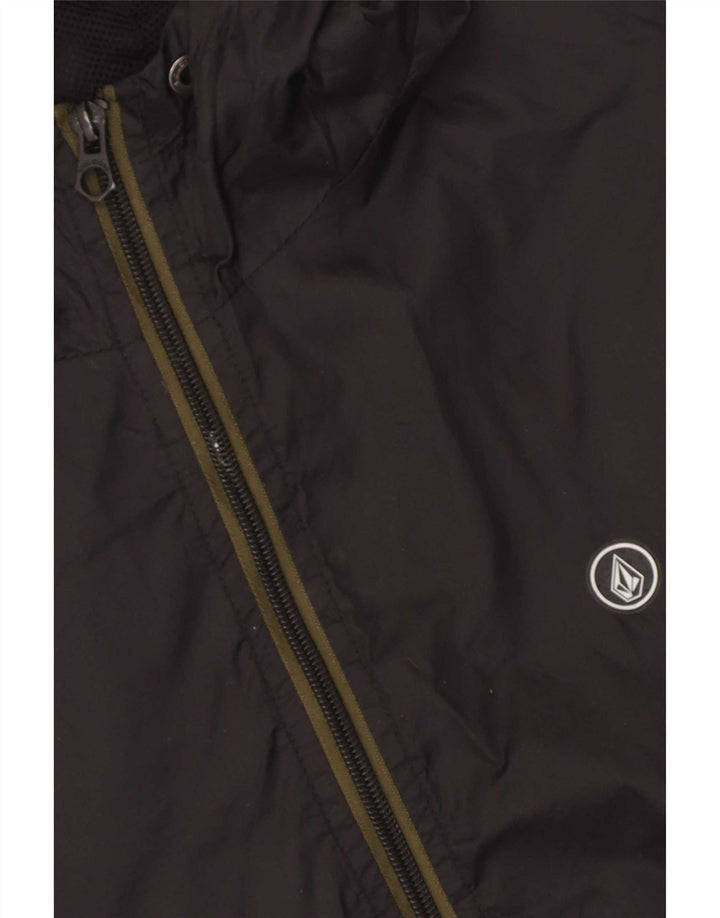 Мужская дождевик с капюшоном Volcom UK 36, маленький черный камуфляжный нейлон