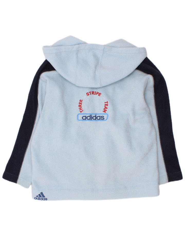 Флисовая куртка Adidas для мальчиков 7–8 лет, синяя, полиэстер с цветными блоками