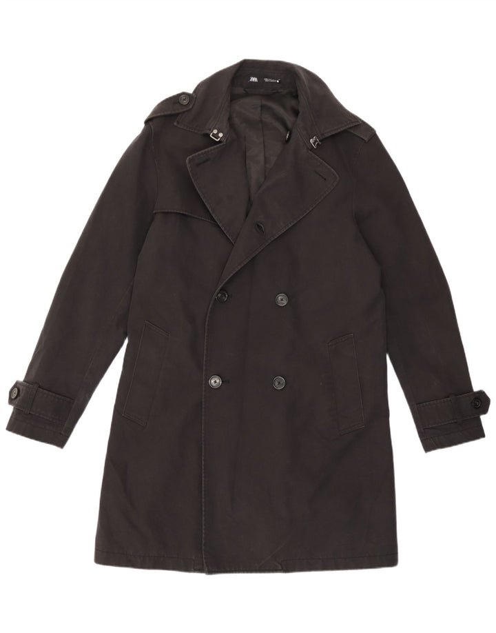 Мужской тренч Zara UK 36, маленький черный