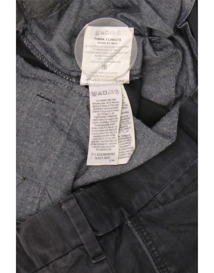Мужские прямые костюмные брюки стандартного кроя Marks & Spencer W36 L33 темно-синие