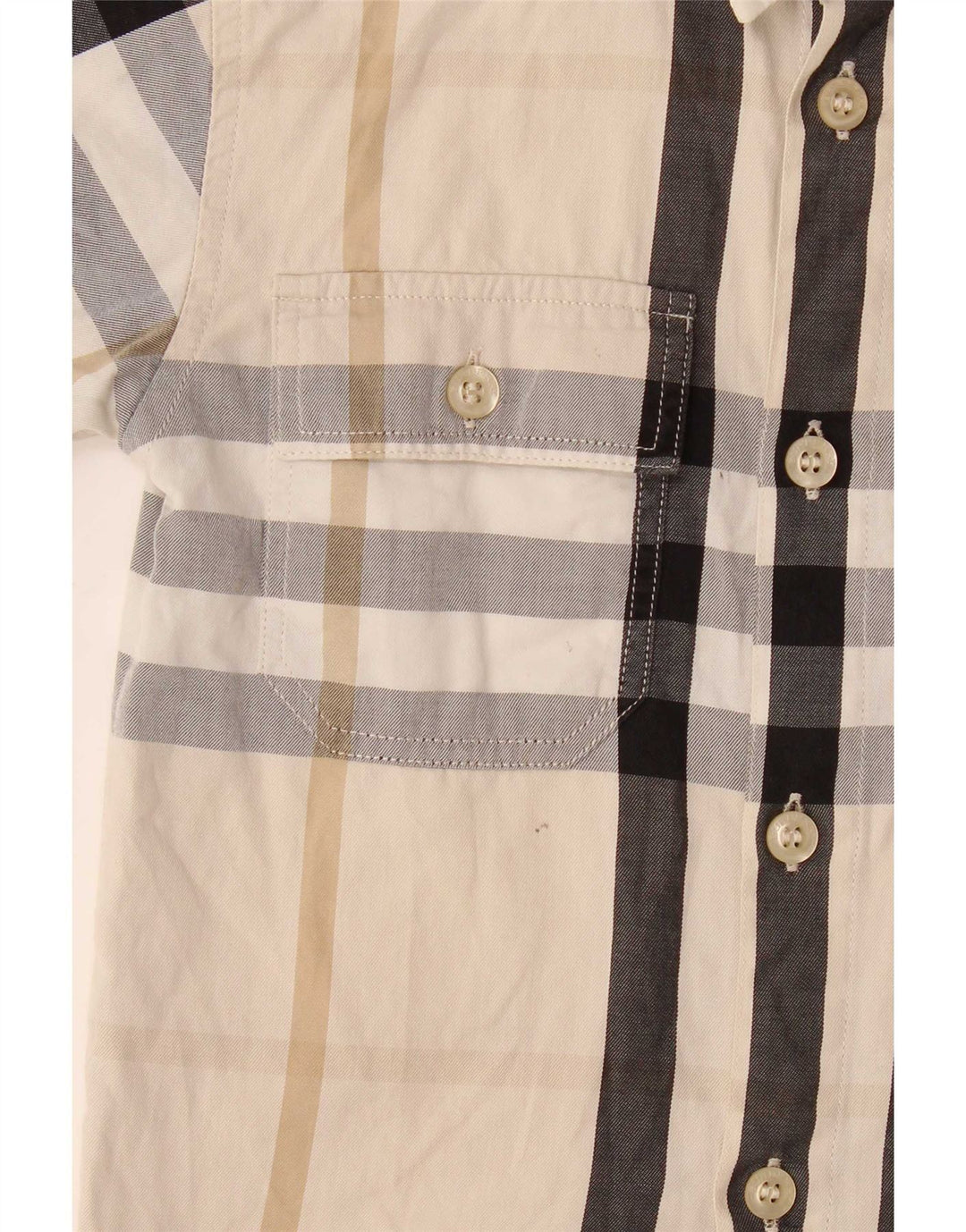 Рубашка с коротким рукавом Burberry для мальчиков 3-4 года Бежевая клетка
