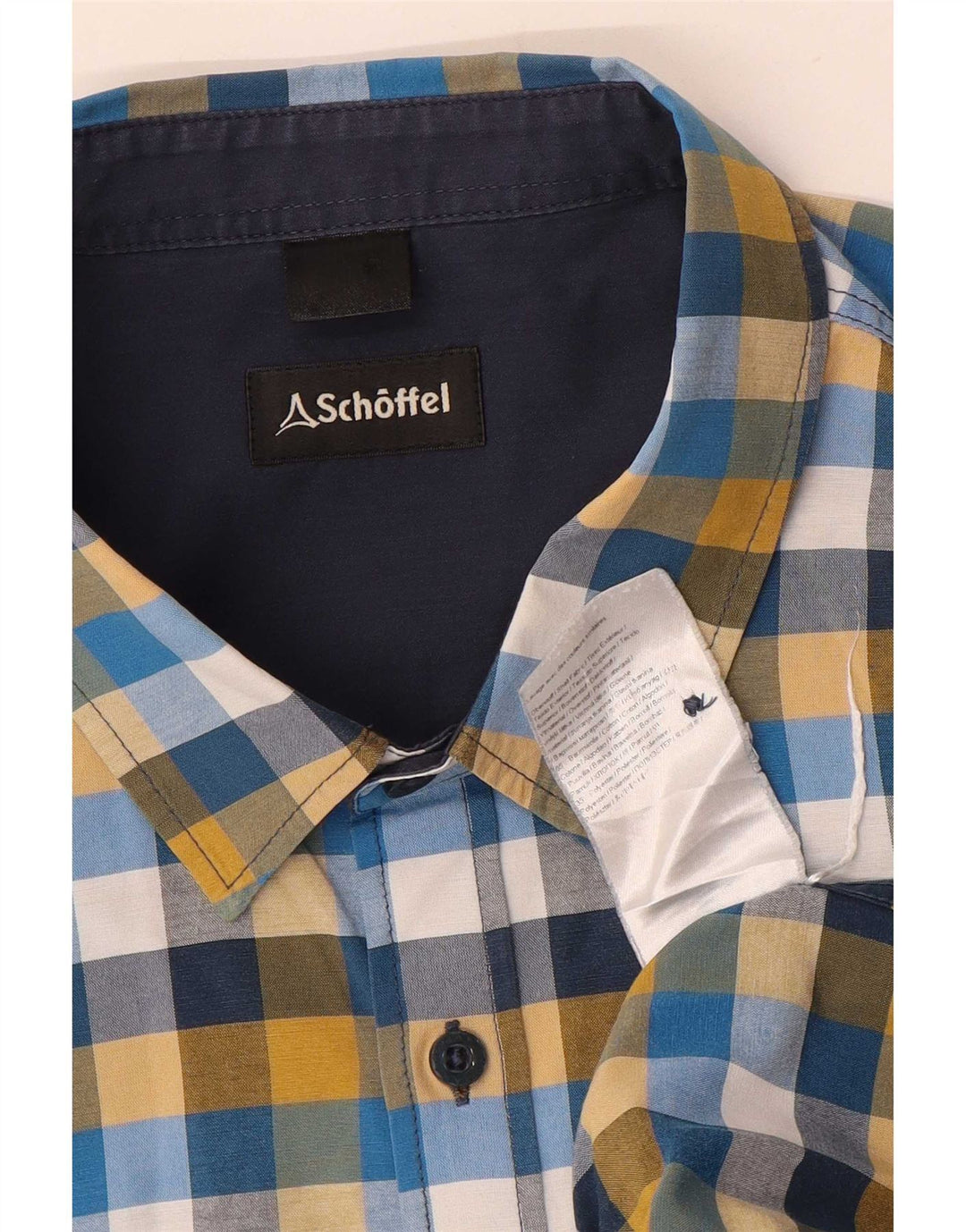 Мужская рубашка Schoffel в крупную разноцветную клетку из хлопка