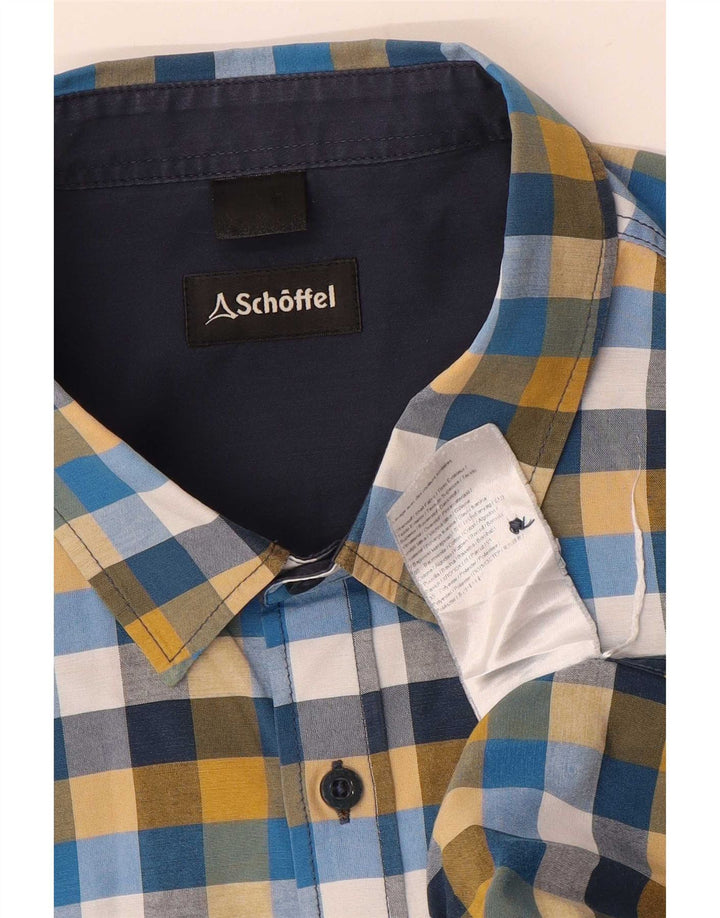 Мужская рубашка Schoffel в крупную разноцветную клетку из хлопка