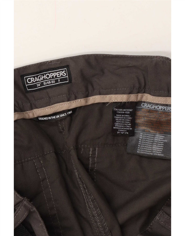 CRAGHOPPERS Мужские прямые брюки карго W34 L28 Серый полиэстер