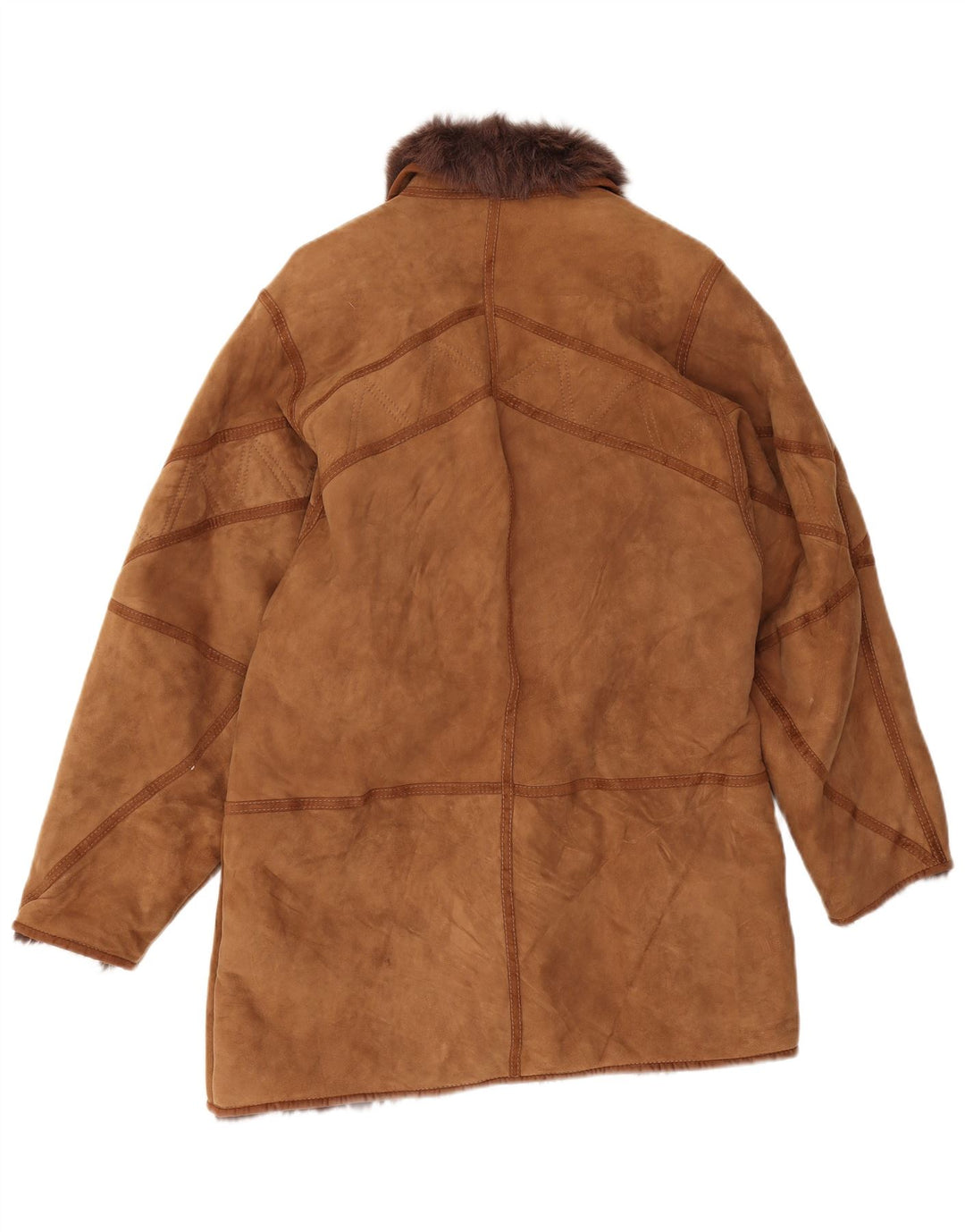 Винтажная женская дубленка оверсайз IT 44 Medium Beige
