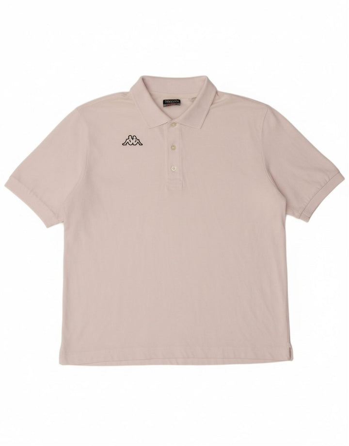 KAPPA Mens Polo Shirt Large White Cotton