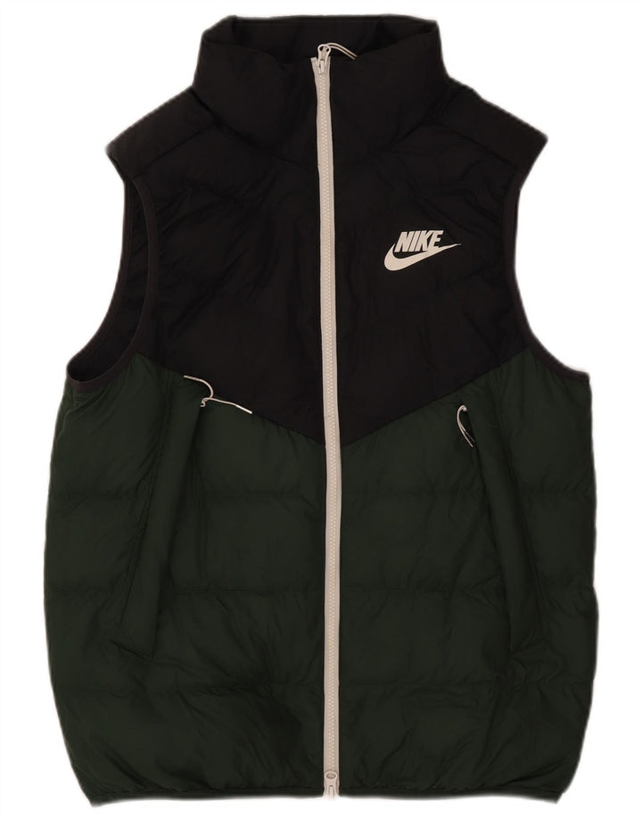 Мужские жилеты Nike Padded Gilet UK 38, средний зеленый полиэстер с цветными блоками