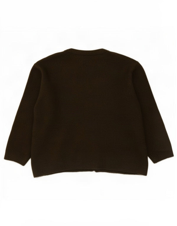 Zara Womens 3/4 Sleeve Oversized Cardigan Sweater UK 10 Small Khaki