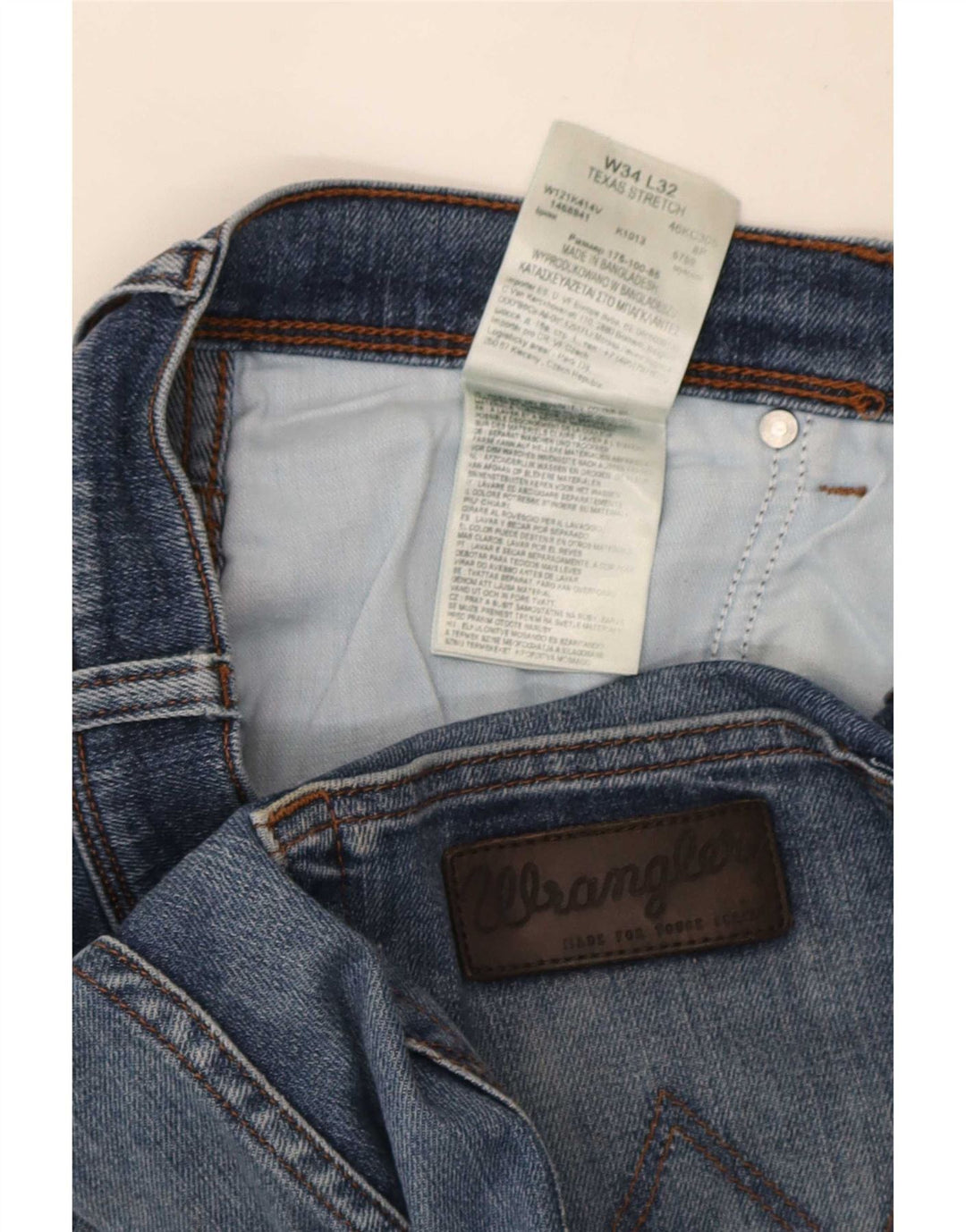 Мужские прямые джинсы Wrangler Texas Stretch W34 L32, синий хлопок