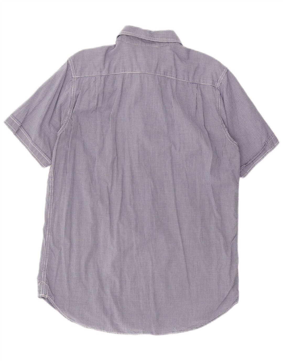 Мужская рубашка с коротким рукавом WOOLRICH XL темно-синяя в мелкую клетку