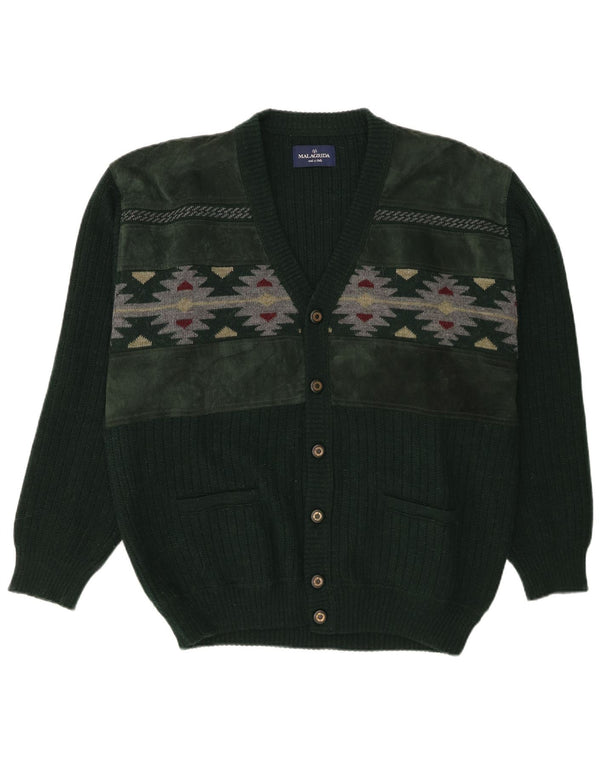 Мужской кардиган-свитер Malagrida XL, зеленый полиакрил Fair Isle