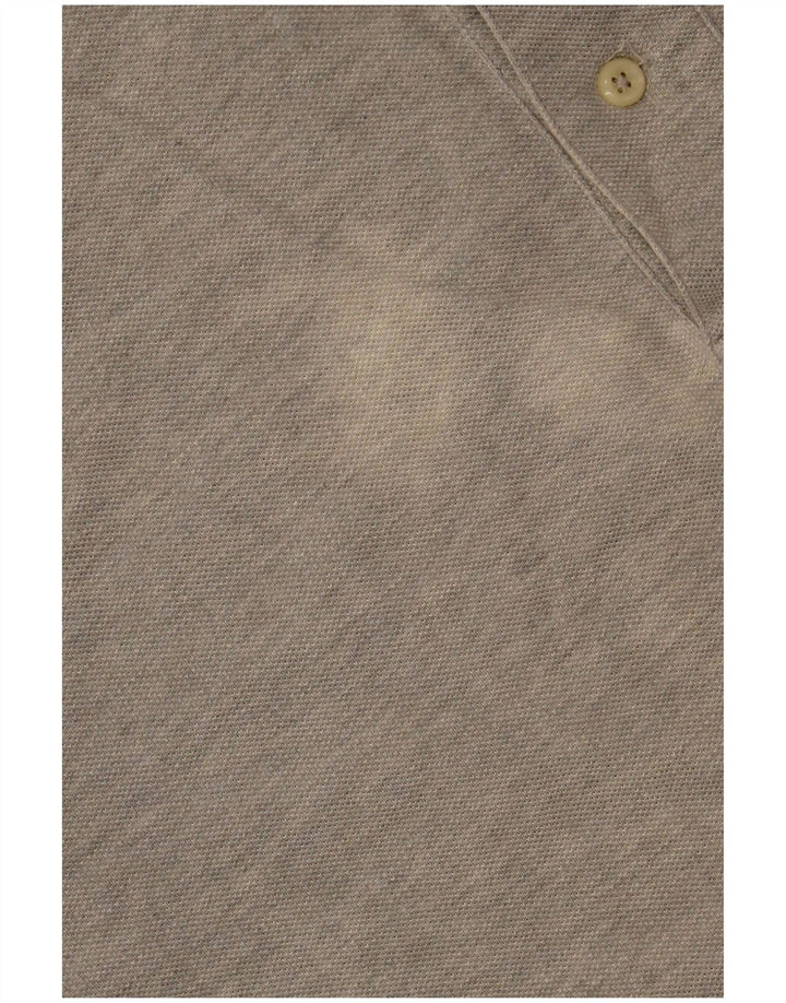 POLO RALPH LAUREN Мужская рубашка поло свободного кроя с длинными рукавами среднего серого цвета, хлопок