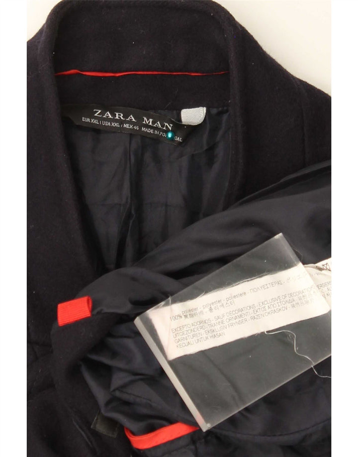 Мужское пальто Zara UK 44 2XL темно-синее, полиэстер