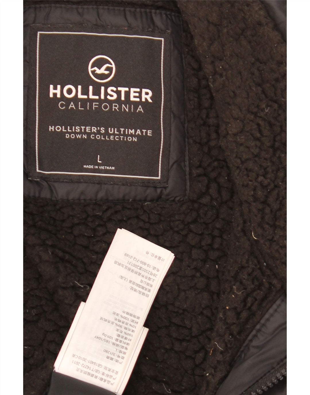 Мужская стеганая куртка с рисунком Hollister UK 40, большая черная