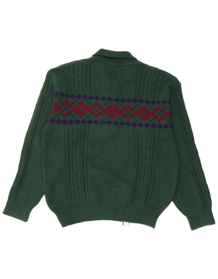 Мужской свитер KAPPA с воротником поло, средний зеленый шерстяной свитер с геометрическим рисунком
