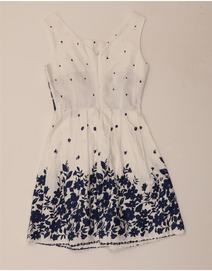 ВИНТАЖНОЕ женское платье А-силуэта без рукавов, Великобритания, 8 маленьких белых цветов, хлопок