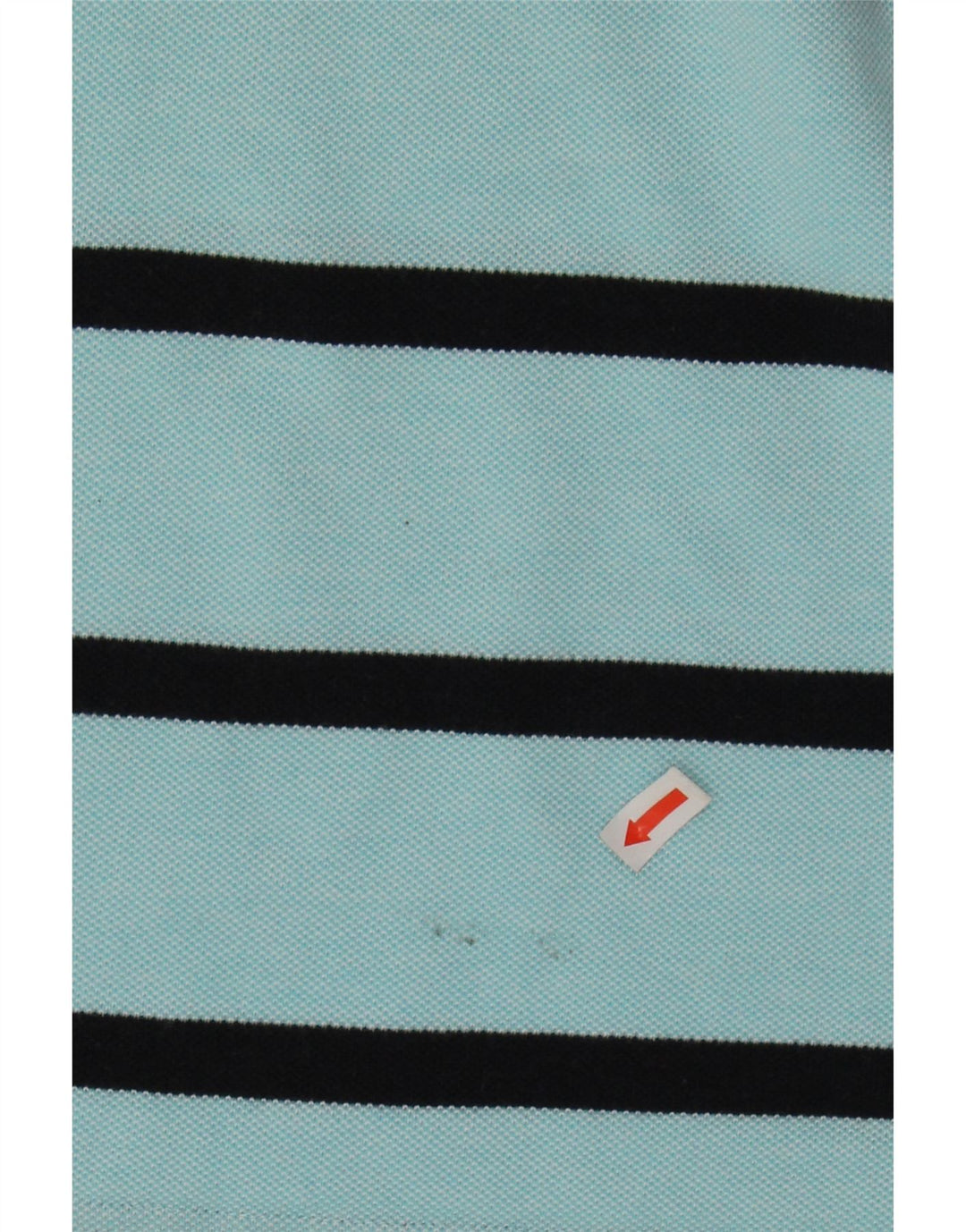 MASSIMO DUTTI Mens Polo Shirt Large Turquoise Striped Cotton