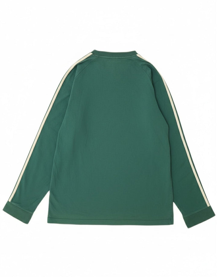 Мужской топ Adidas с длинным рукавом, средний зеленый хлопок, хлопок