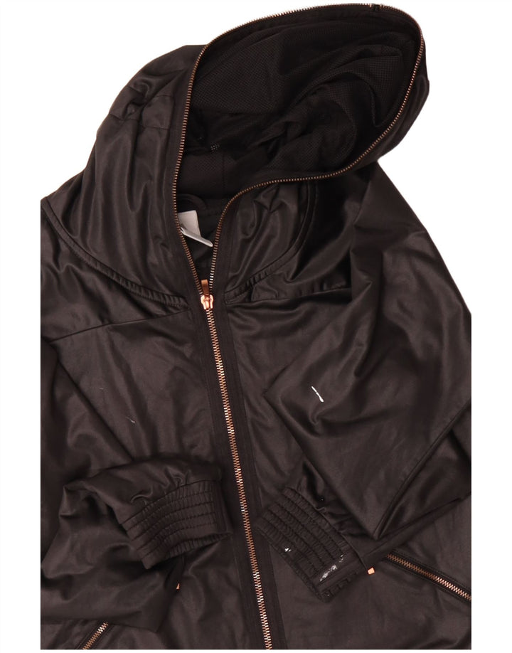 Женская дождевик с капюшоном ADIDAS UK 10, маленький, черный, полиэстер