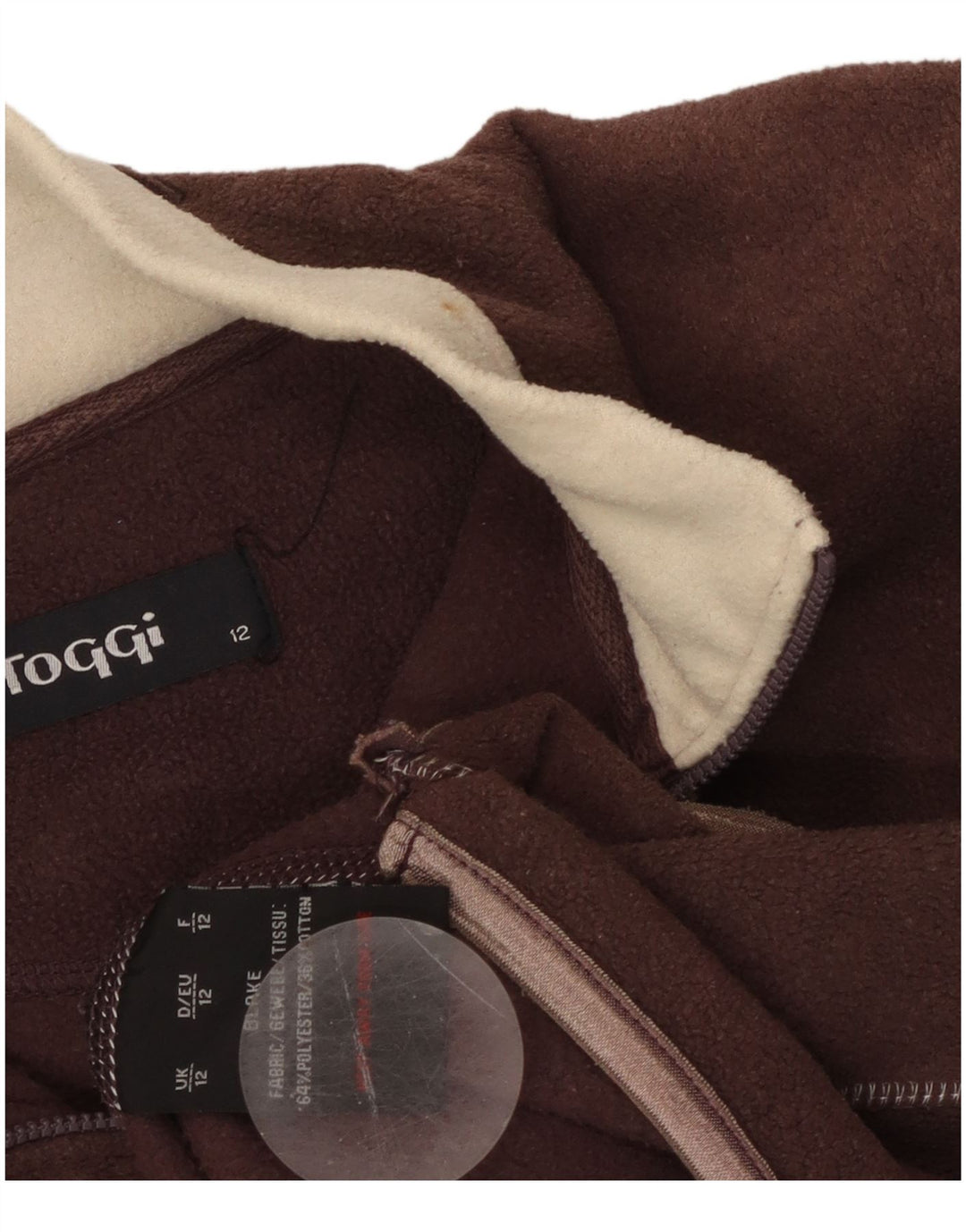 TOGGI Женский флисовый джемпер с воротником на молнии UK 12, средний коричневый полиэстер