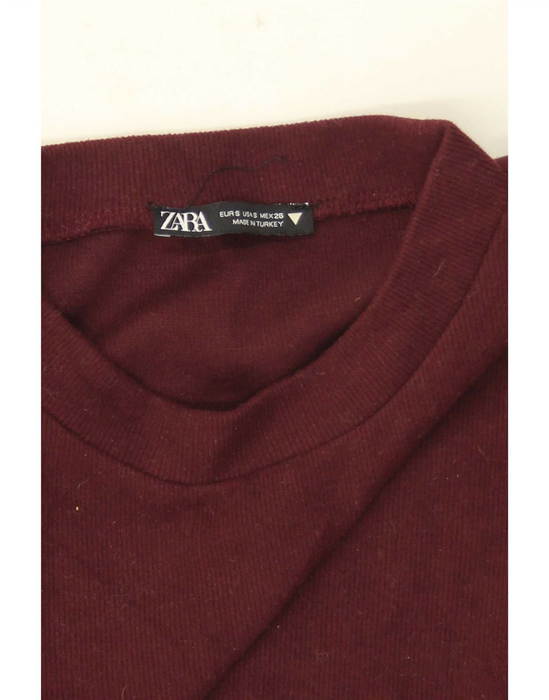 Женская укороченная блузка Zara UK 8, маленький бордовый цвет