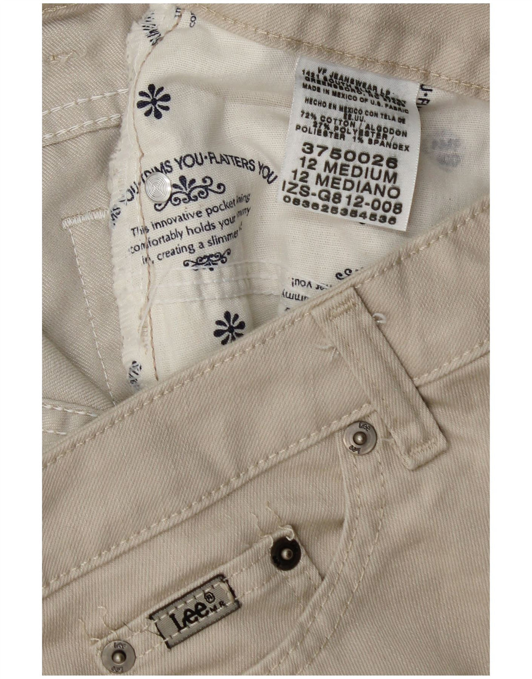 Женские повседневные шорты LEE US 12, большие W32, бежевые, хлопок