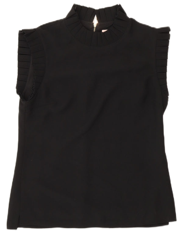 TED BAKER Womens Sleeveless Blouse Top Size 2 Small Black Polyester