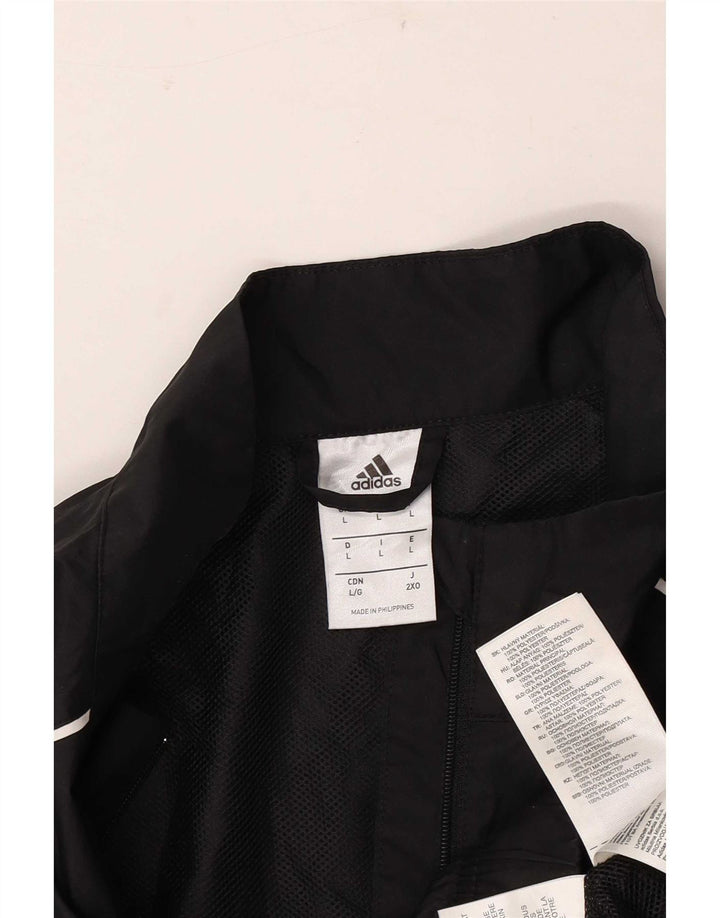 Мужской спортивный костюм Adidas Clima Proof с рисунком на молнии и воротником, большой черный