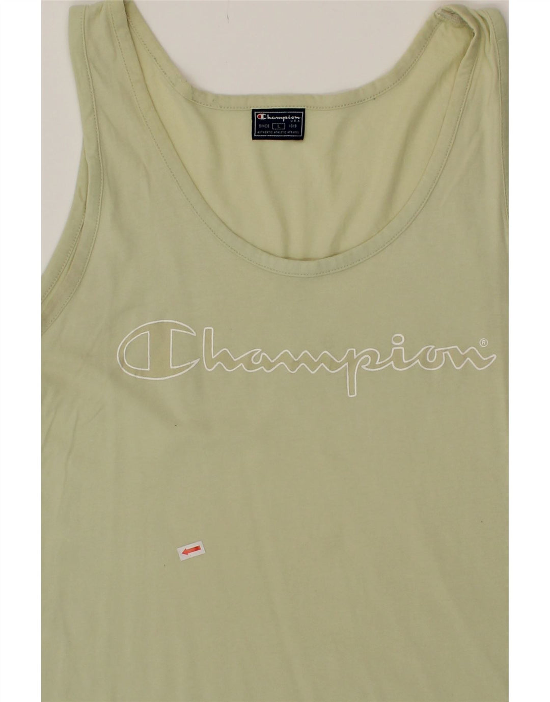 CHAMPION Mens Graphic Vest Top Large Green Cotton Vintage Champion and Second-Hand Champion from Messina Hembry 