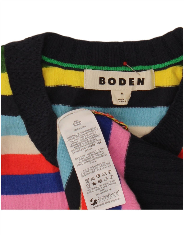 Женский джемпер с круглым вырезом Boden UK 14, средний, разноцветный в полоску