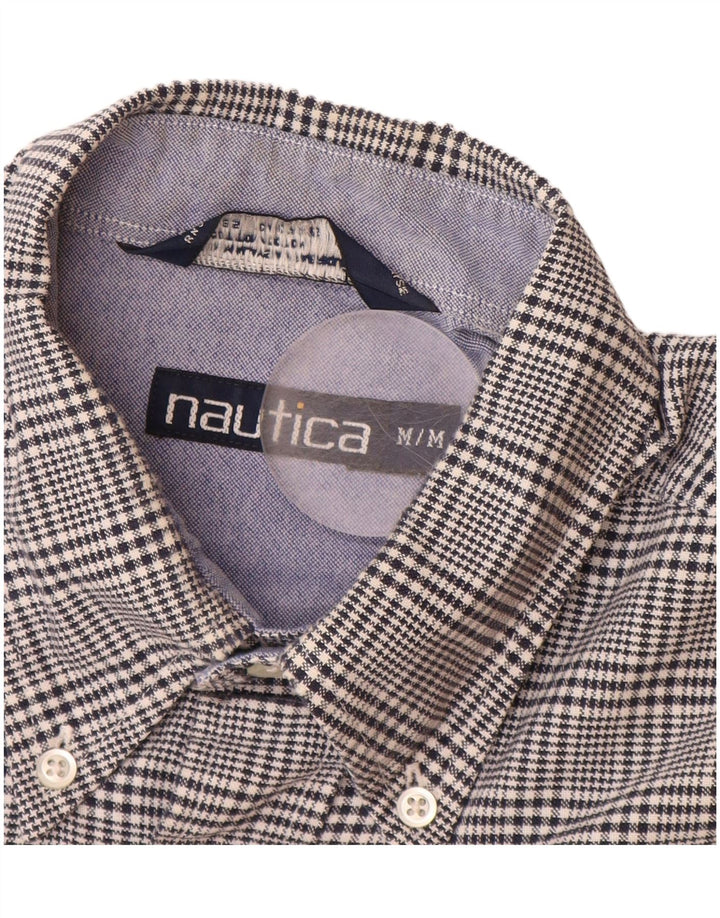 Мужская фланелевая рубашка NAUTICA, средний темно-синий, хлопок с узором «гусиные лапки»