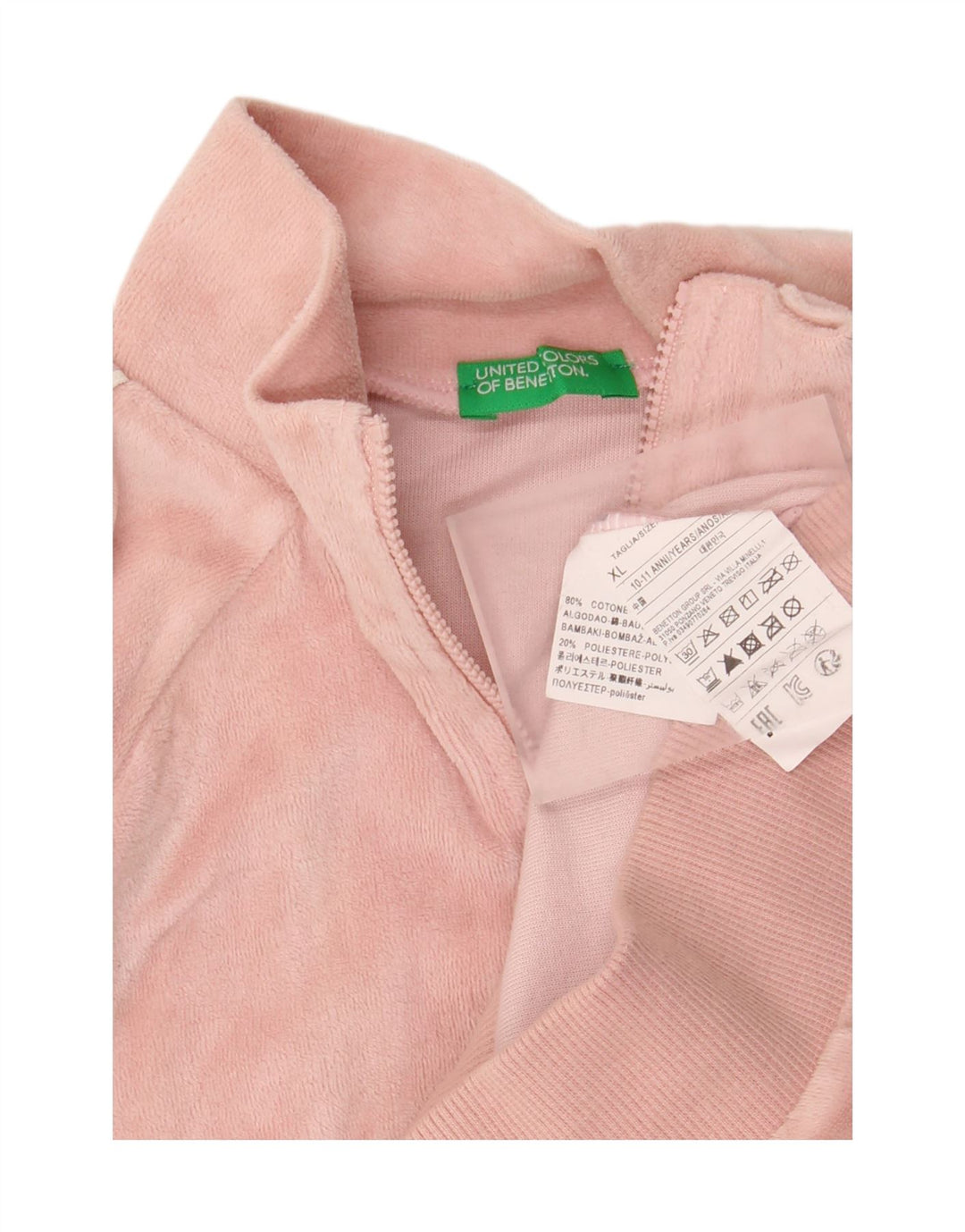 BENETTON Спортивный костюм для девочек, верхняя куртка 10–11 лет, XL, розовый цвет с блоками
