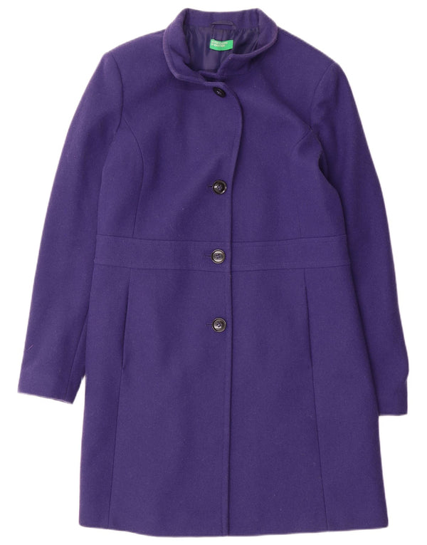 Женское пальто Benetton UK 14, большое фиолетовое, шерсть