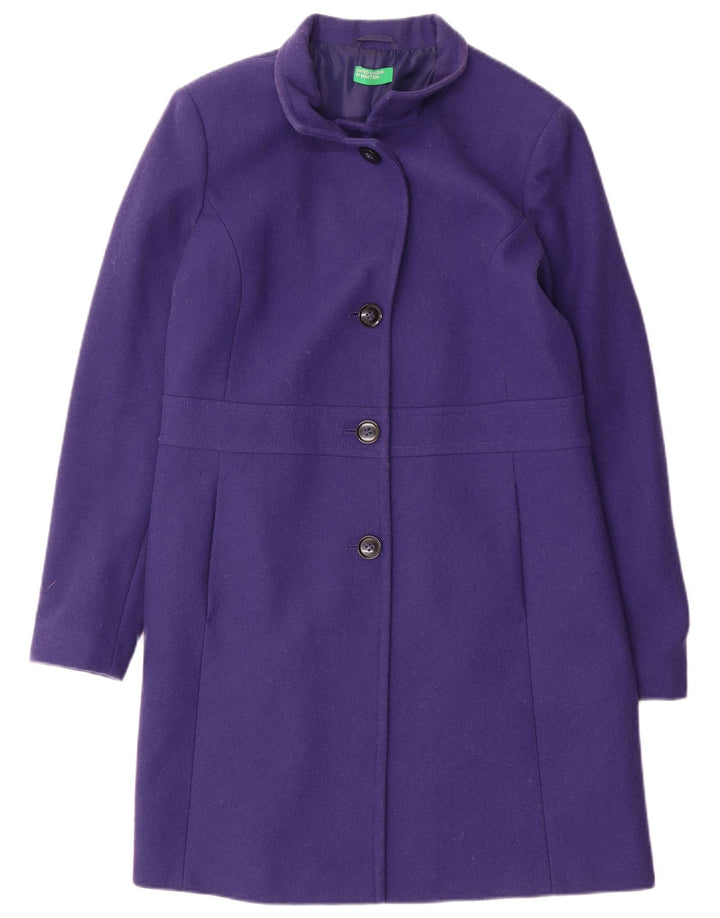 Женское пальто Benetton UK 14, большое фиолетовое, шерсть