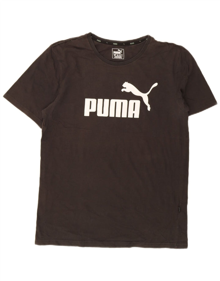 Мужская футболка с рисунком Puma, черный хлопок, средний размер