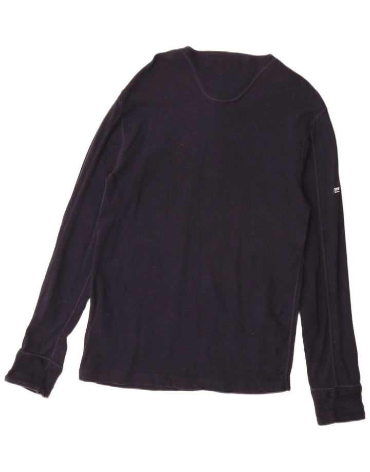 SUPERDRY Мужской топ с длинным рукавом 2XL, темно-синий, хлопок