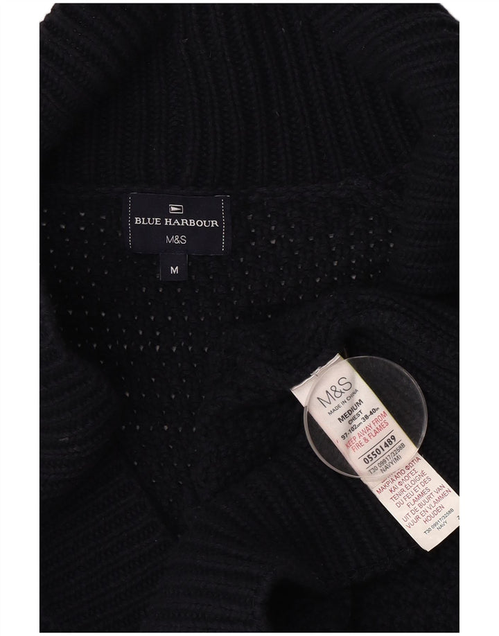 Мужской кардиган MARKS & SPENCER, средний темно-синий хлопковый свитер