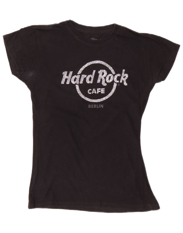Женская футболка с рисунком Hard Rock Cafe Berlin Top UK 8, маленький черный хлопок