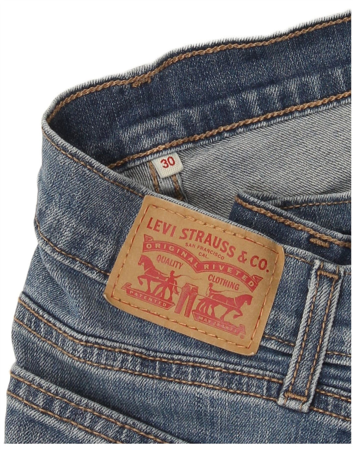 Женские джинсовые шорты Levi's W30, хлопковые, среднего синего цвета
