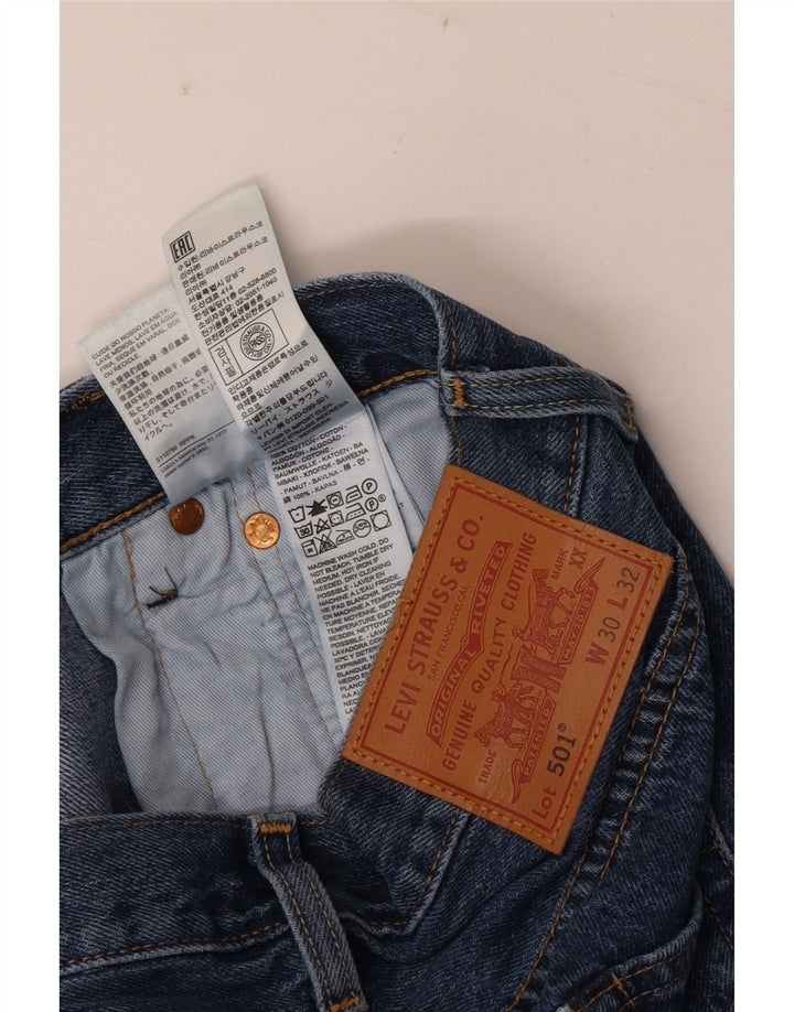 Мужские прямые джинсы Levi's 501 W30 L32 синие, хлопок