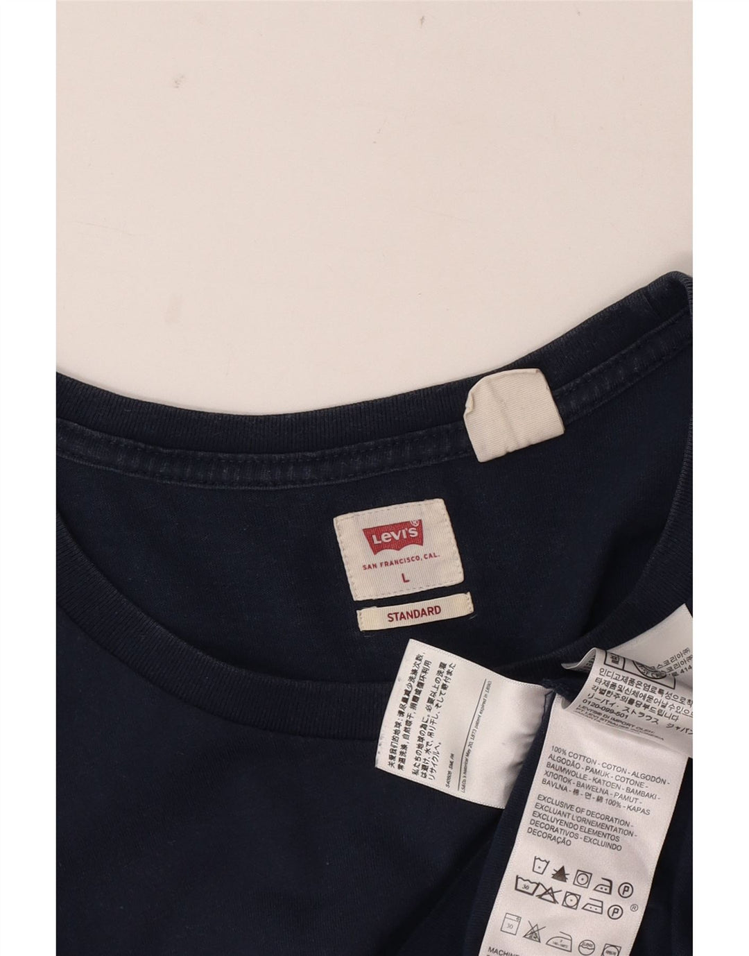 Мужская стандартная футболка Levi's, большой размер, темно-синий, хлопок