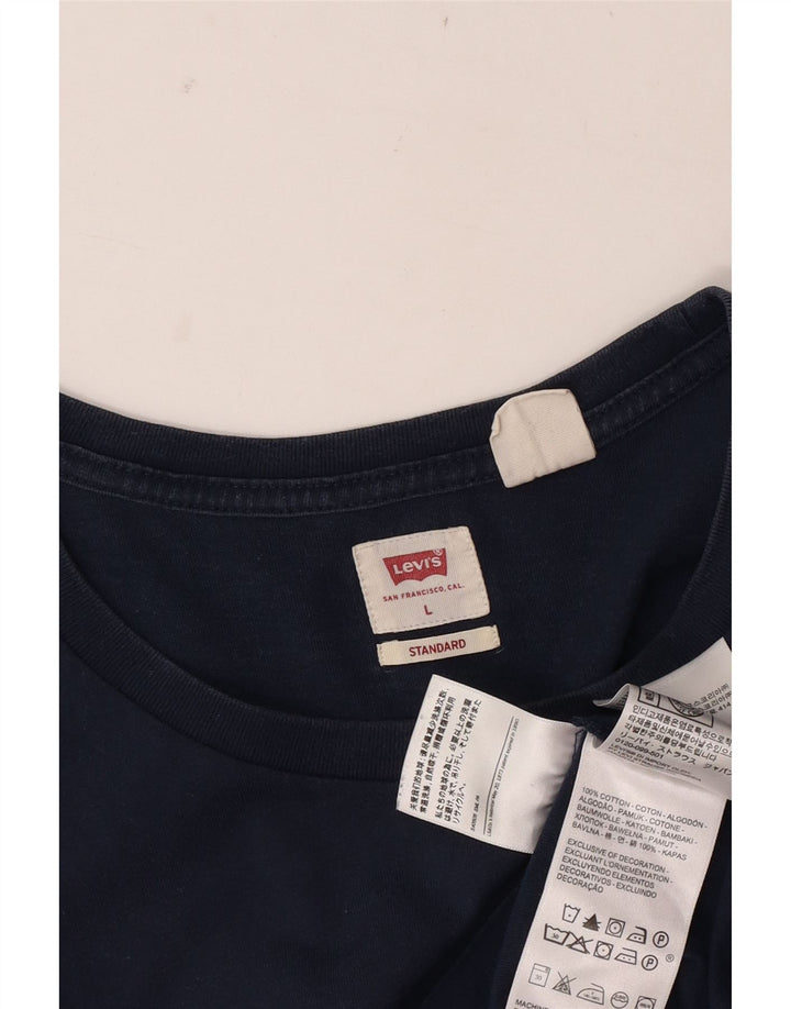 Мужская стандартная футболка Levi's, большой размер, темно-синий, хлопок