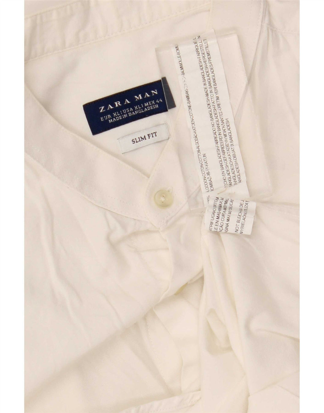 Мужская рубашка узкого кроя Zara XL, белый хлопок