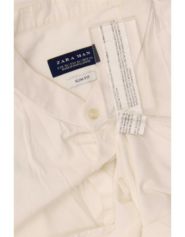 Мужская рубашка узкого кроя Zara XL, белый хлопок