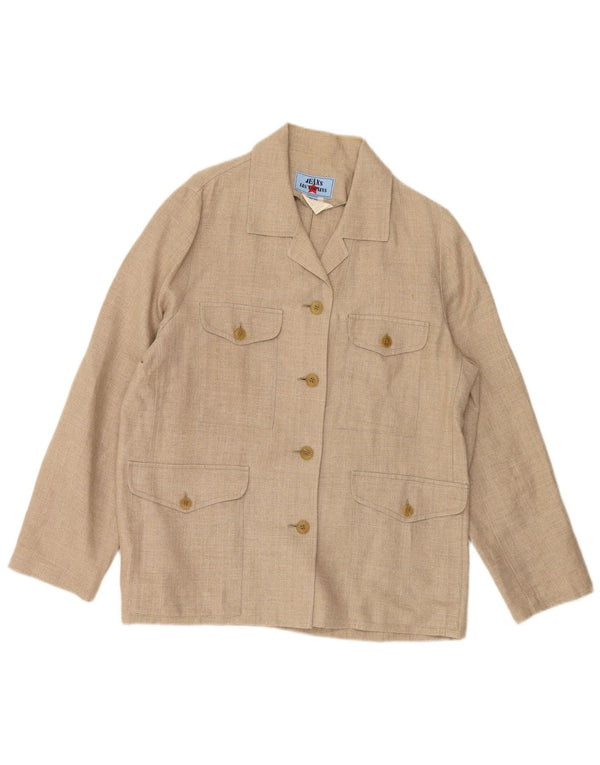 LES COPAINS Женский пиджак на 4 пуговицах IT 46, большой, бежевый, лен