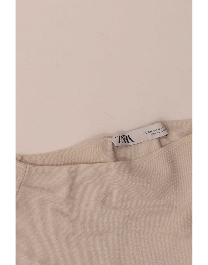 Женский топ с открытыми плечами Zara UK 12, средний белый