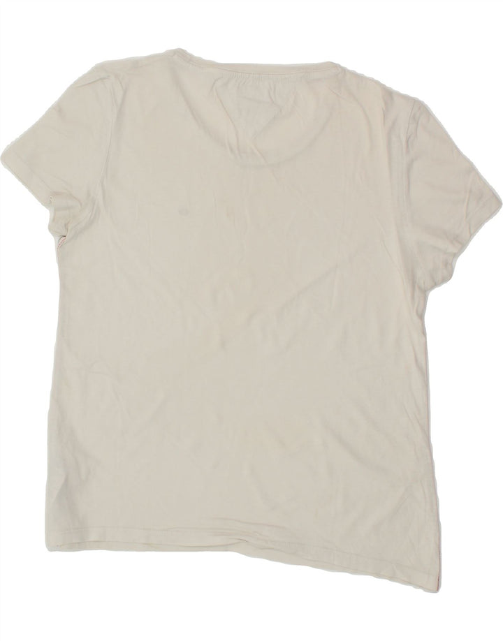 TOMMY HILFIGER Womens T-Shirt Top UK 14 Medium White Cotton Vintage Tommy Hilfiger and Second-Hand Tommy Hilfiger from Messina Hembry 