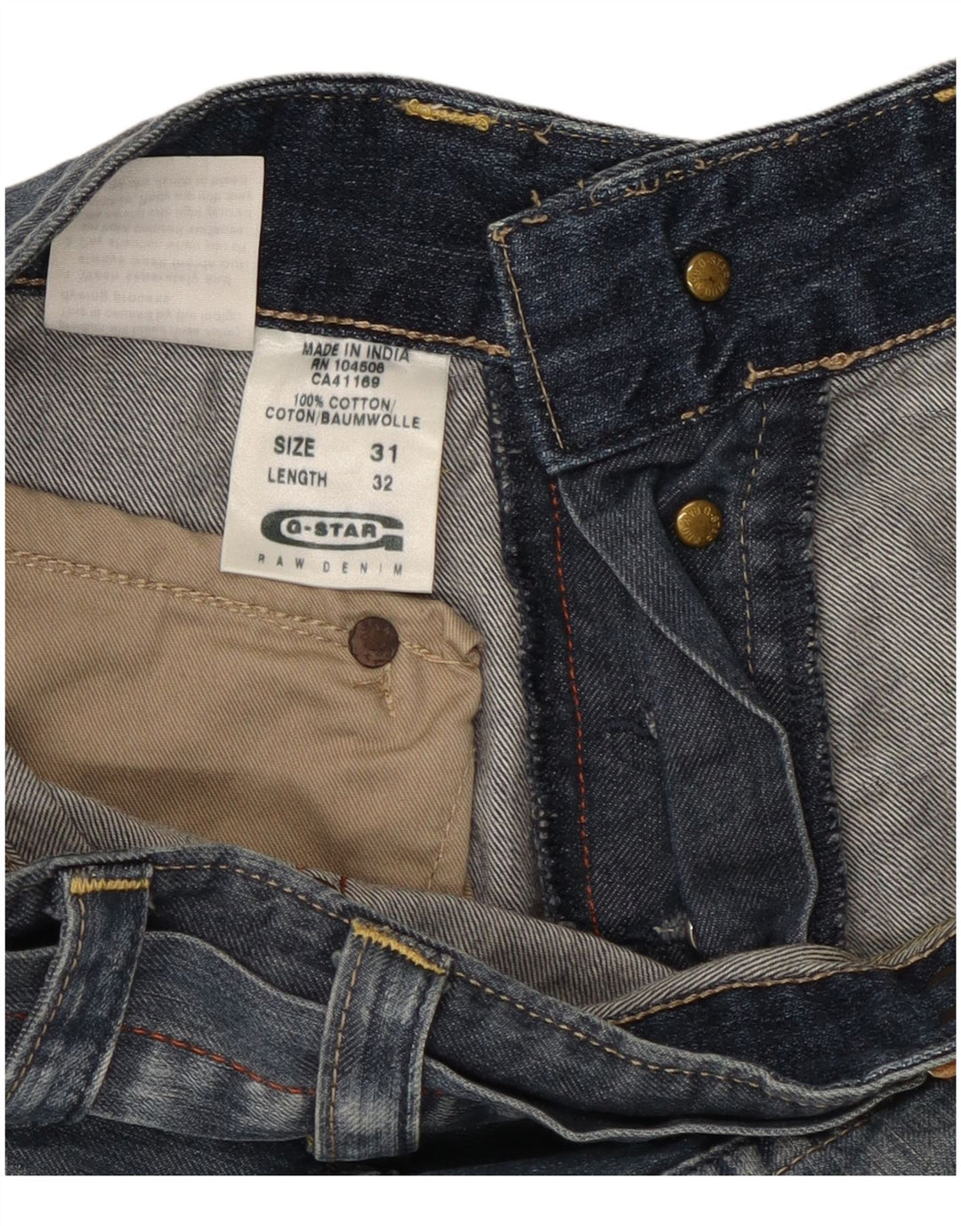 Мужские джинсовые шорты G-STAR W31, хлопок среднего синего цвета